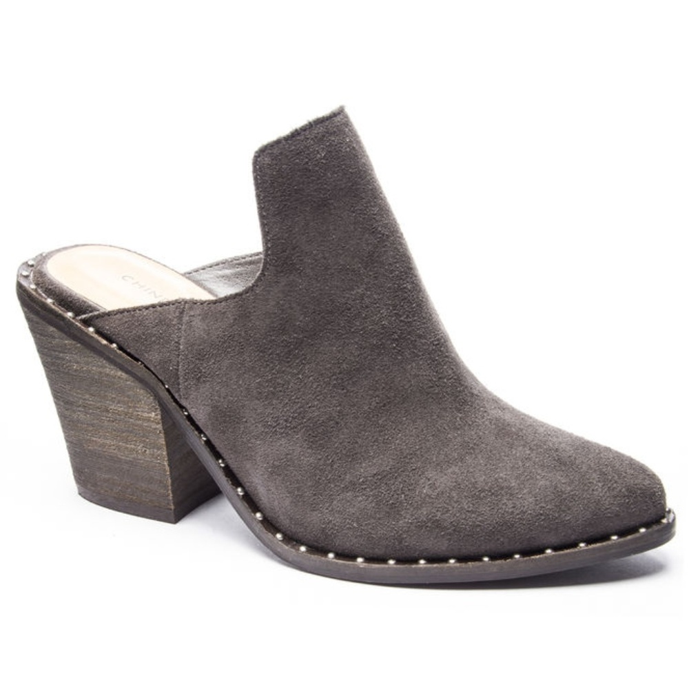 Chinese Laundry Springfield Charcoal Suede Mule